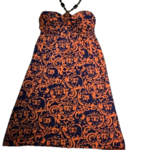 Orange and Navy blue Summer Dress